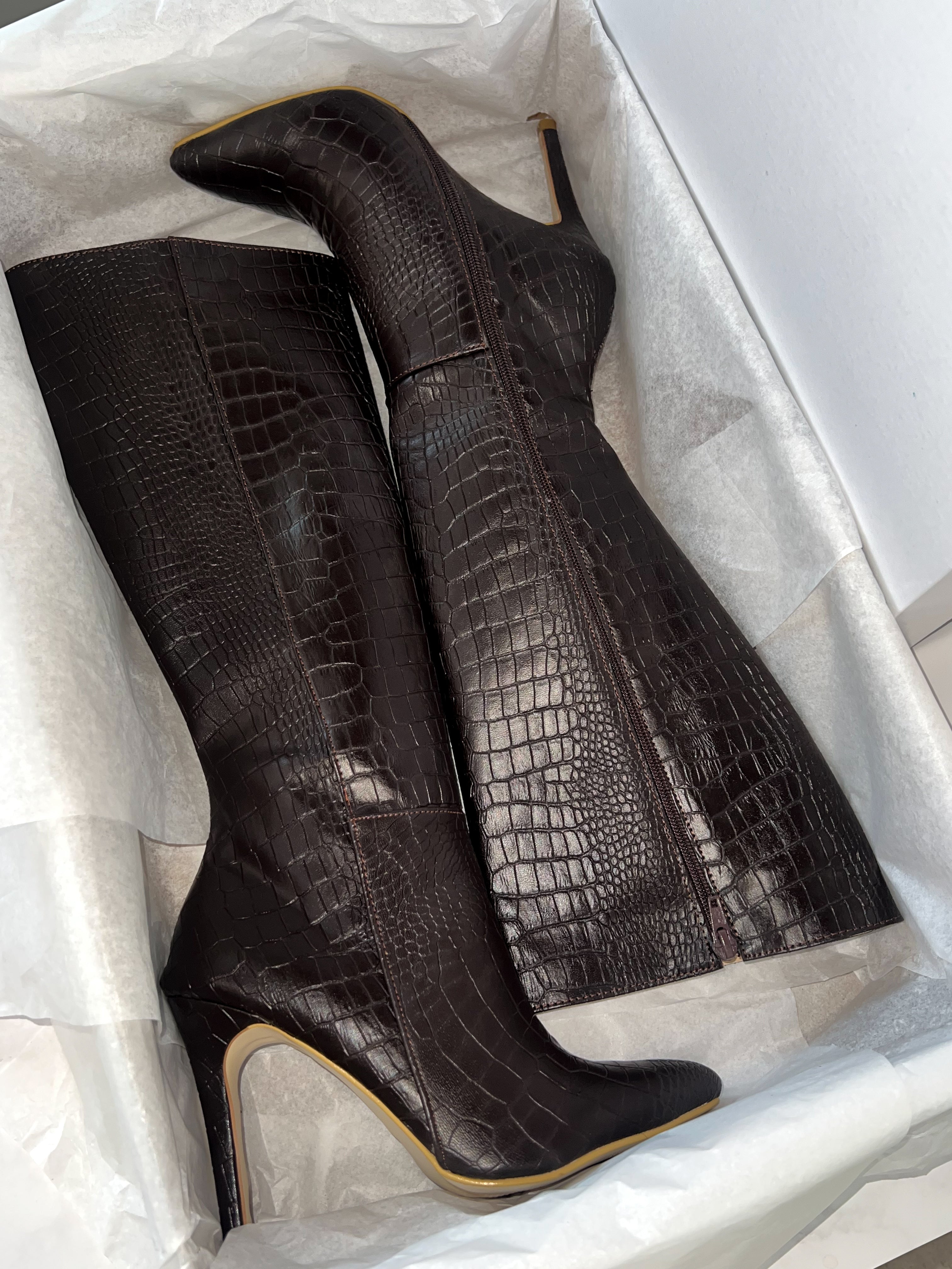 Bota croco chocolate