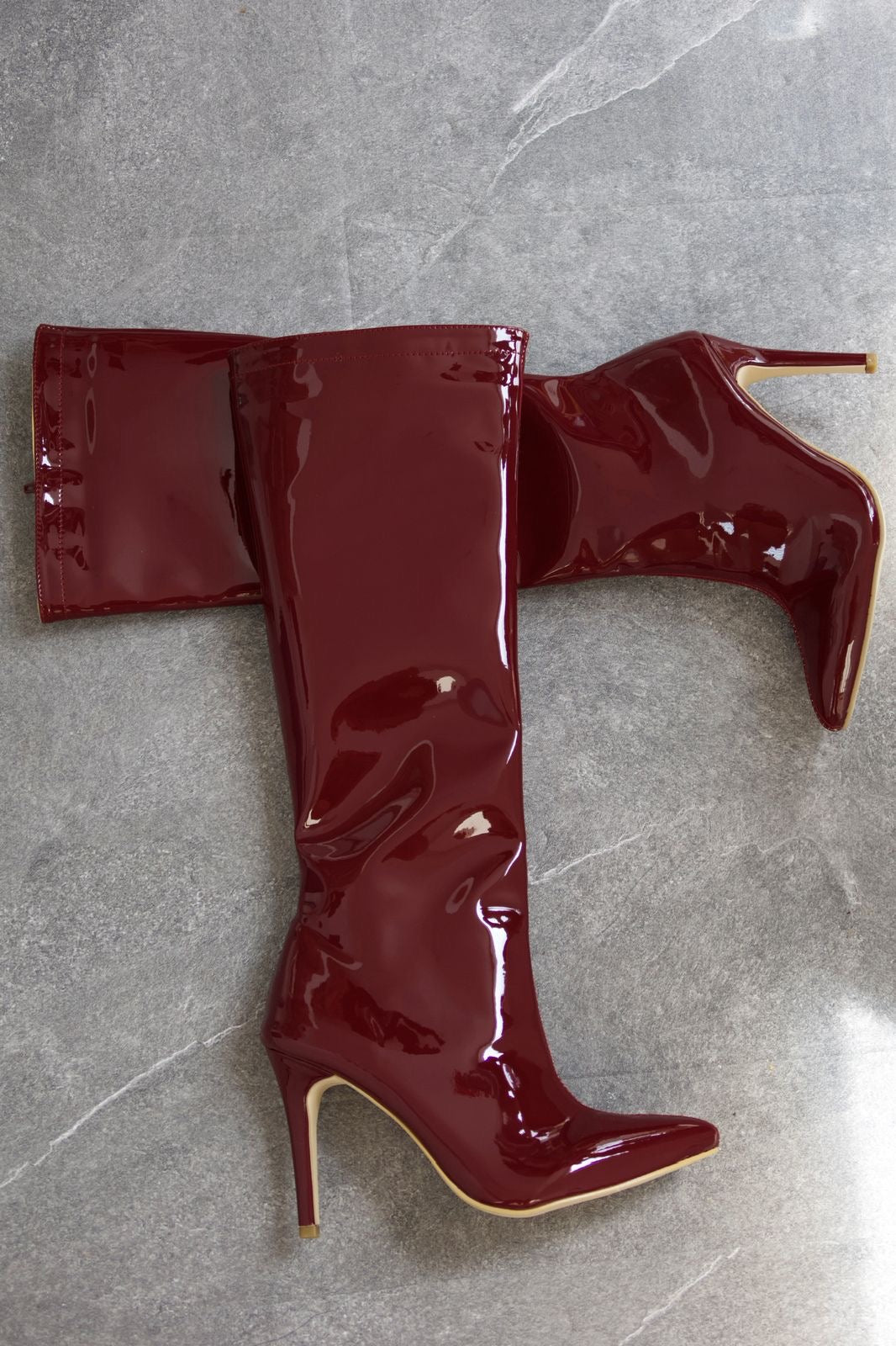 Bota de capa charol vino