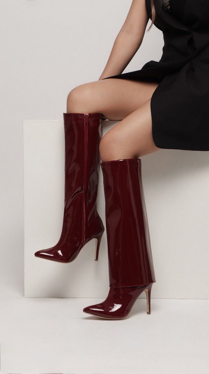 Bota de capa charol vino