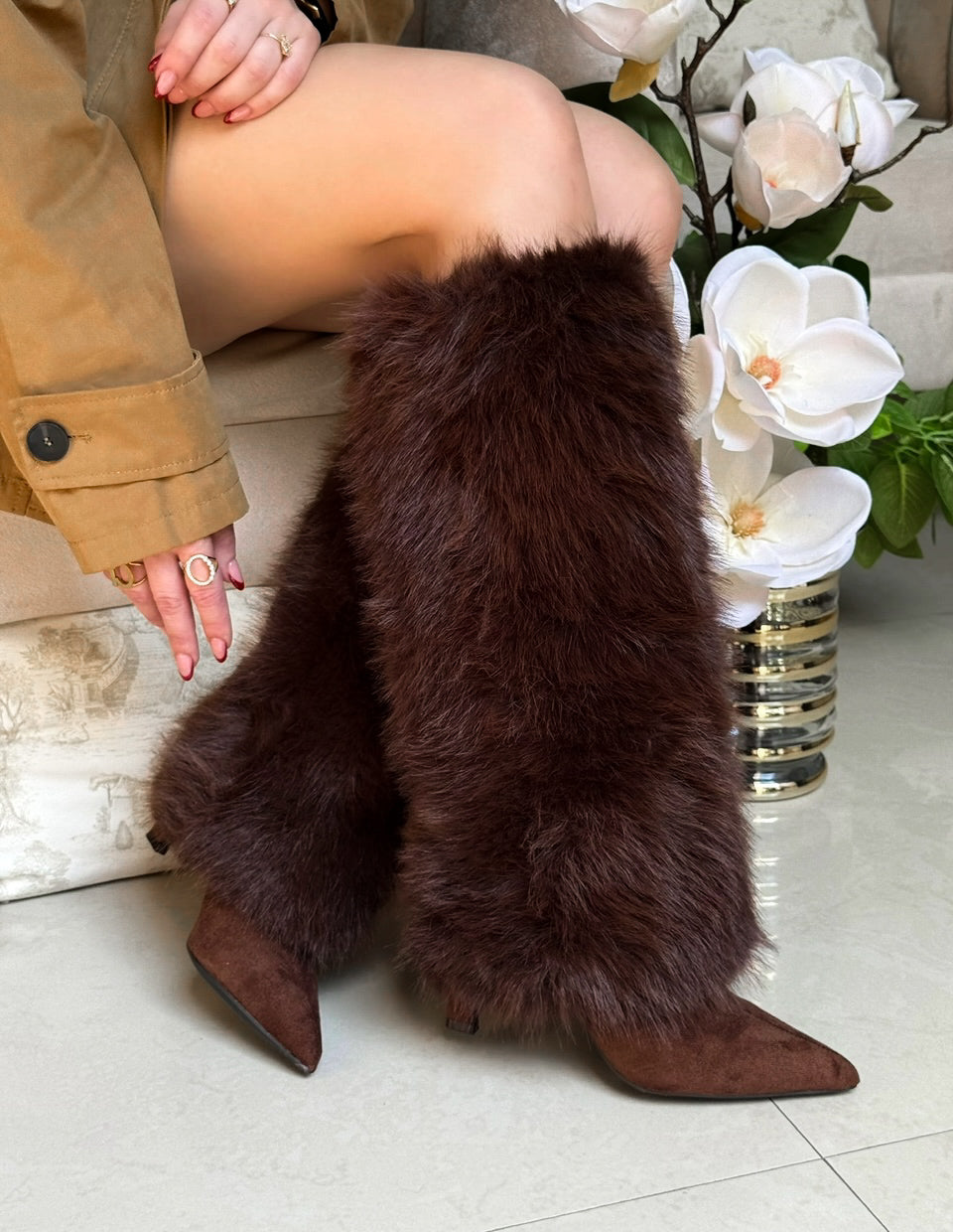 Botas de invierno color chocolate