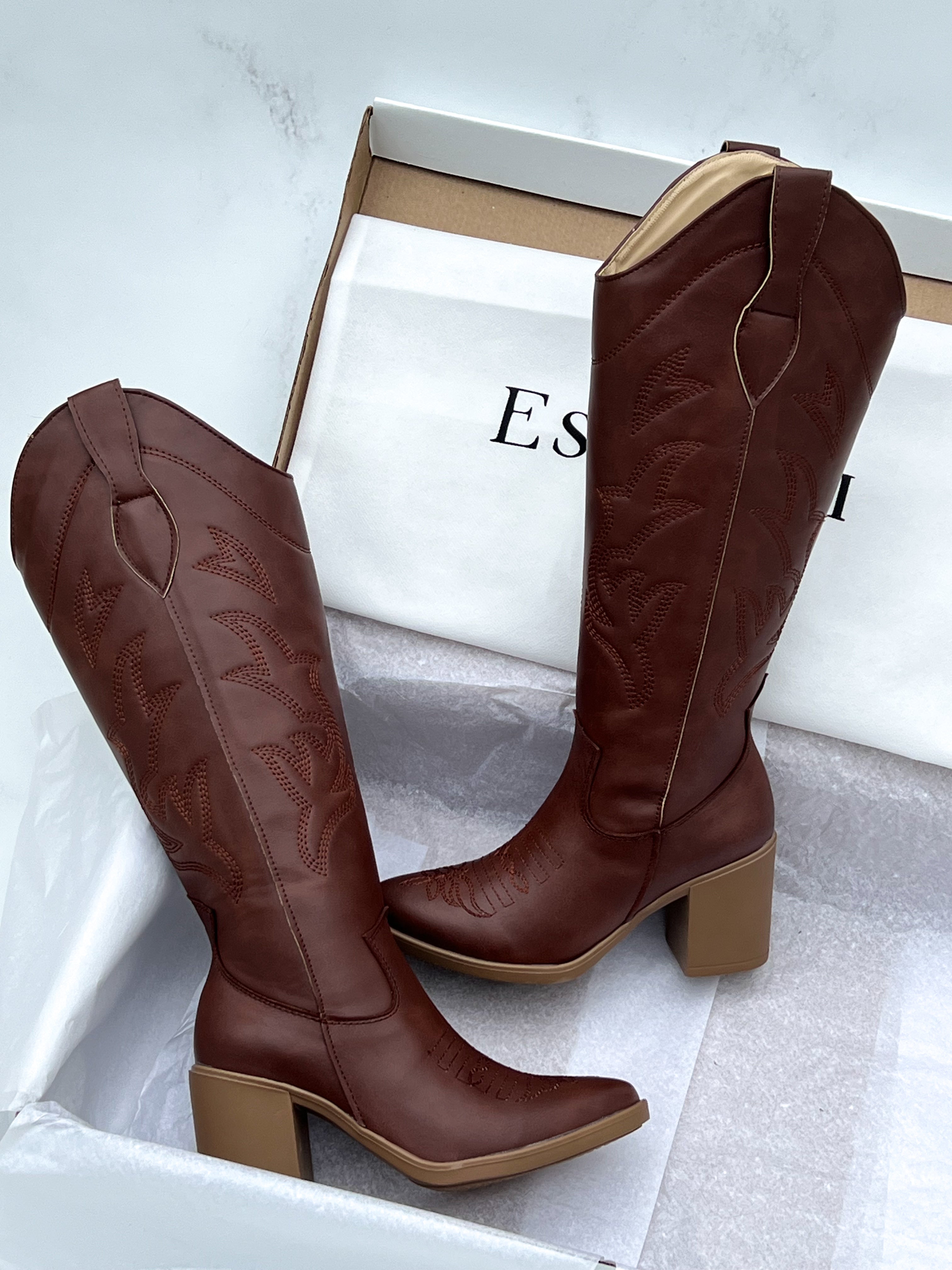 Bota vaquera chocolate