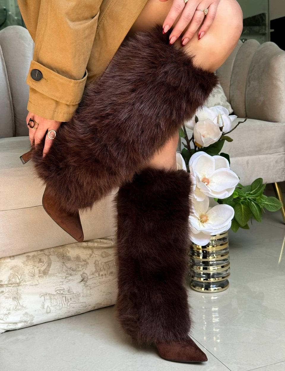 Botas de invierno color chocolate