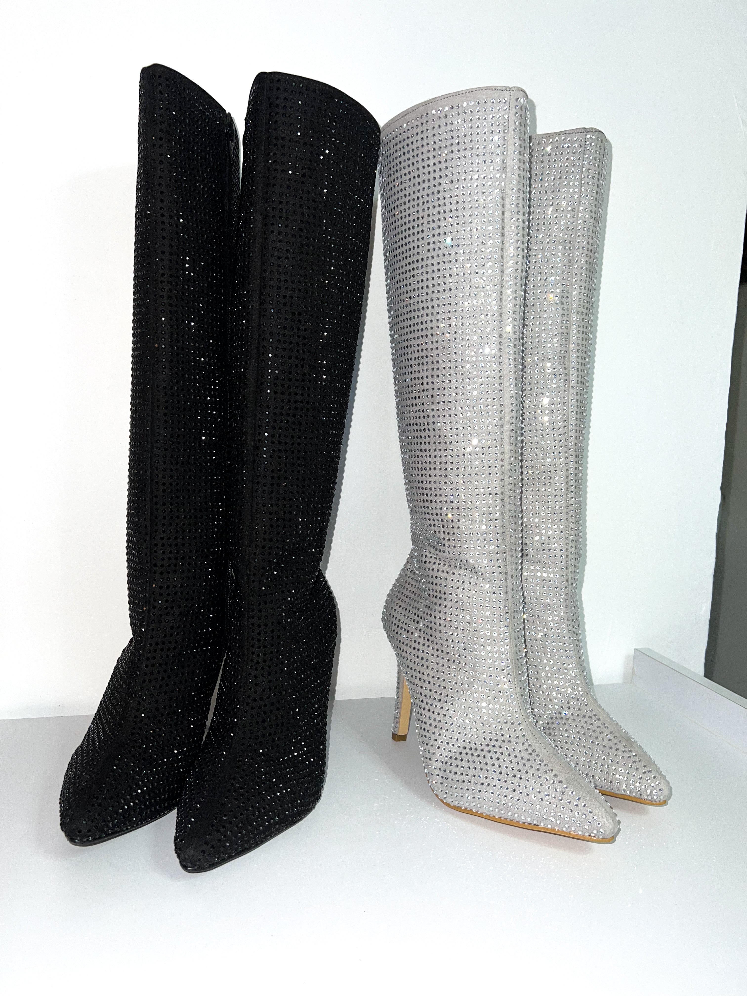Bota Allisha Pedreria Color Plata