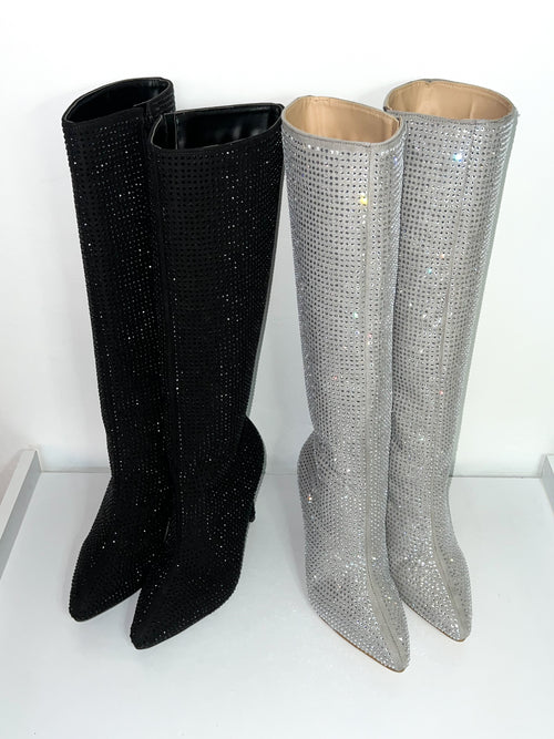 Bota Allisha Pedreria Color Plata